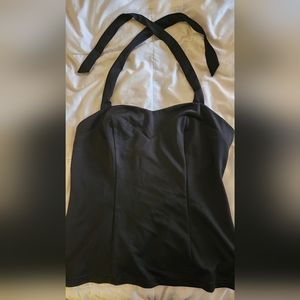BELLE POQUE ELEGANT RETRO Halter Top, Tie Neck